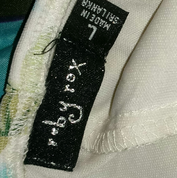 Casual high/low dress turquoise and goldish color. - Picture 2 of 3